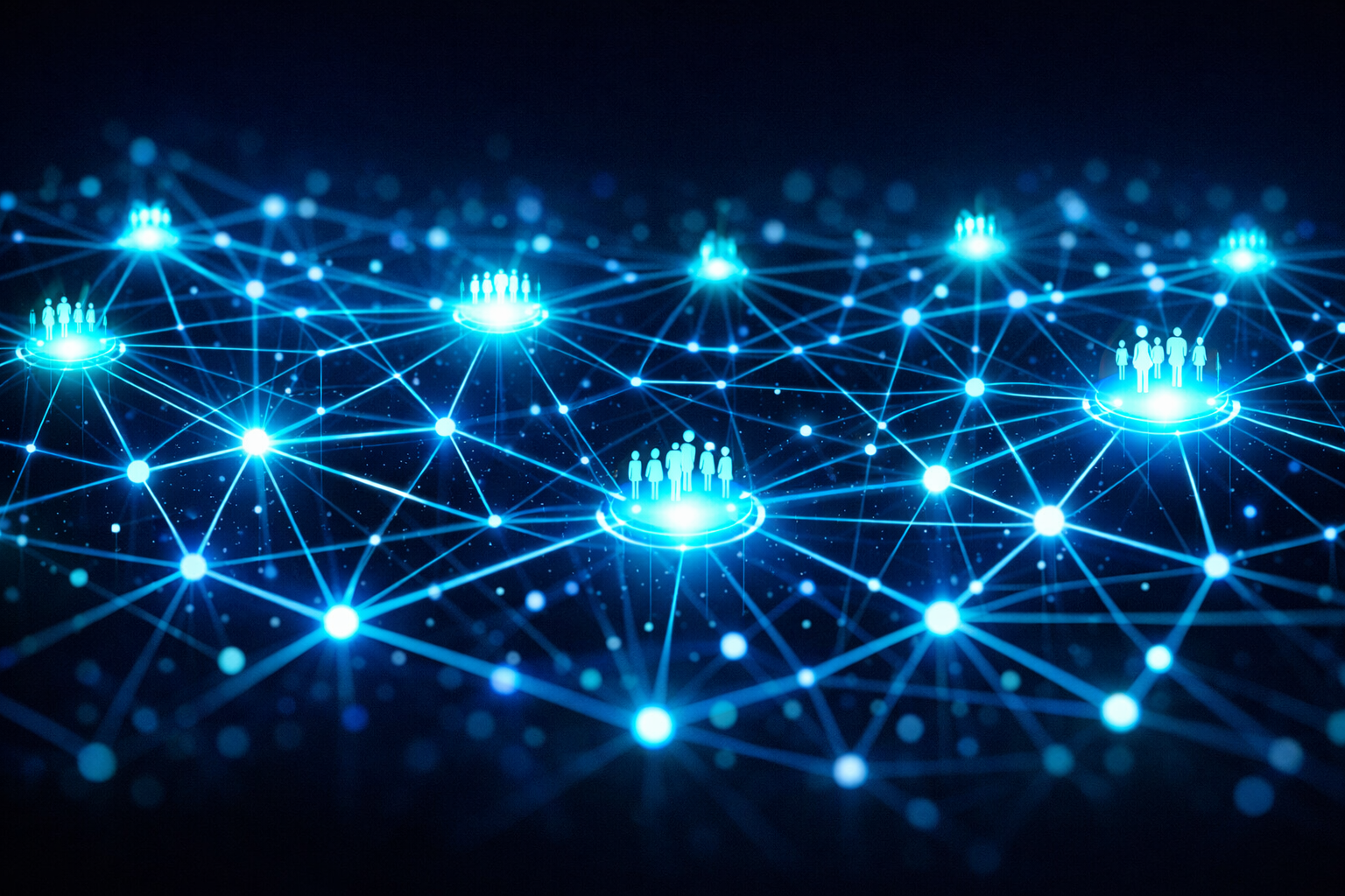 Soyut ağ bağlantıları ve veri düğümleri görseli