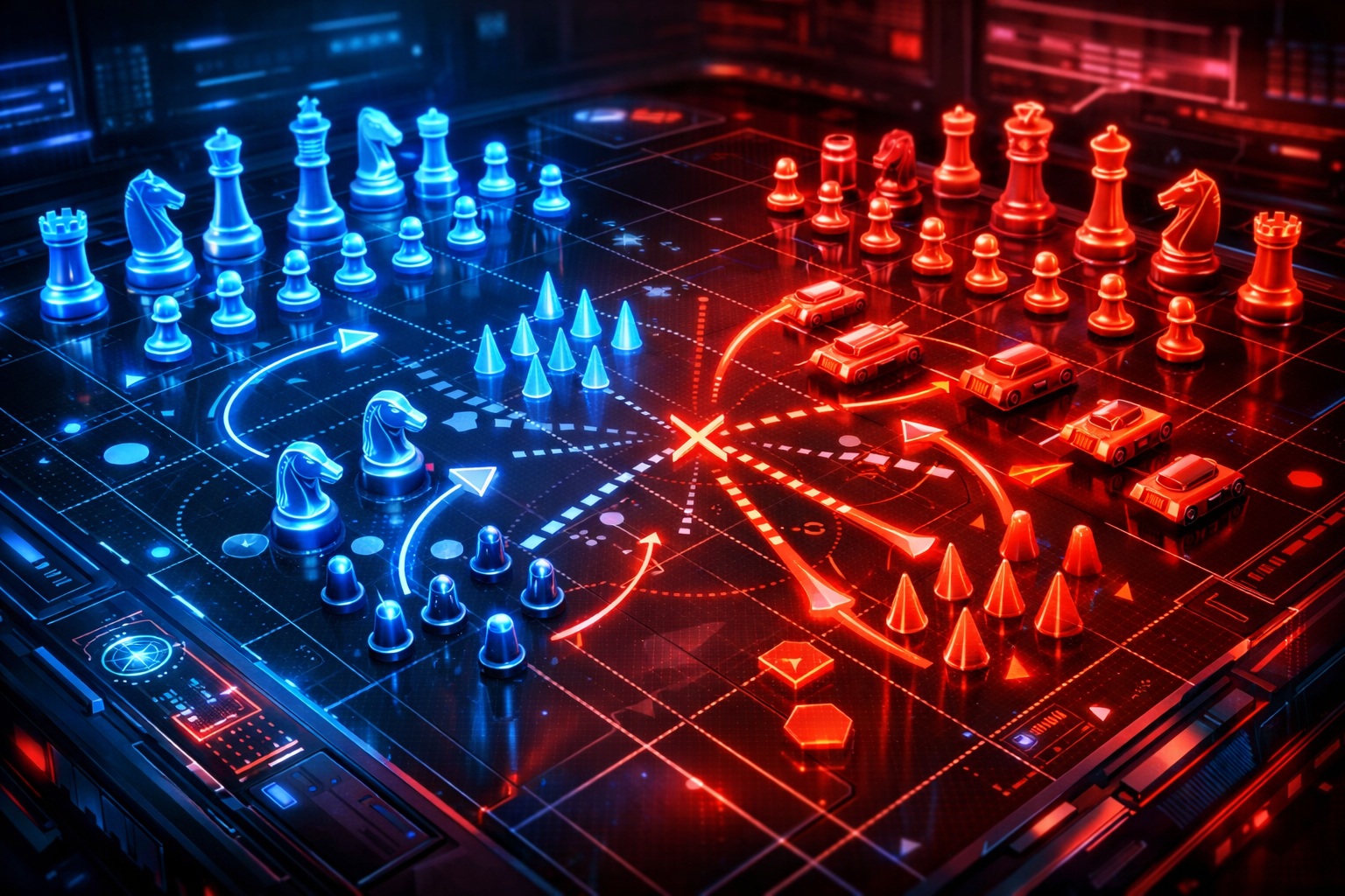 Soyut strateji tahtası üzerinde taktik birim konumları